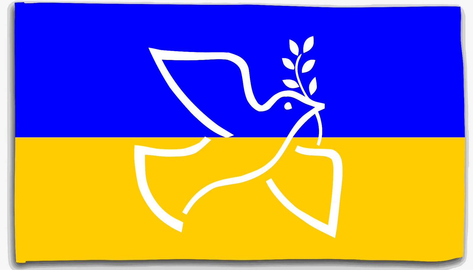 Ukrainische Flagge mit Friedenstaube Ukrainische Flagge mit Friedenstaube